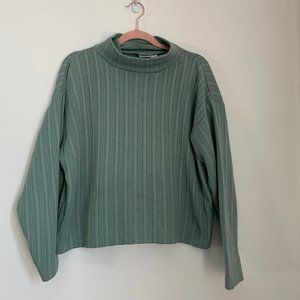 cute green turtle neck top
